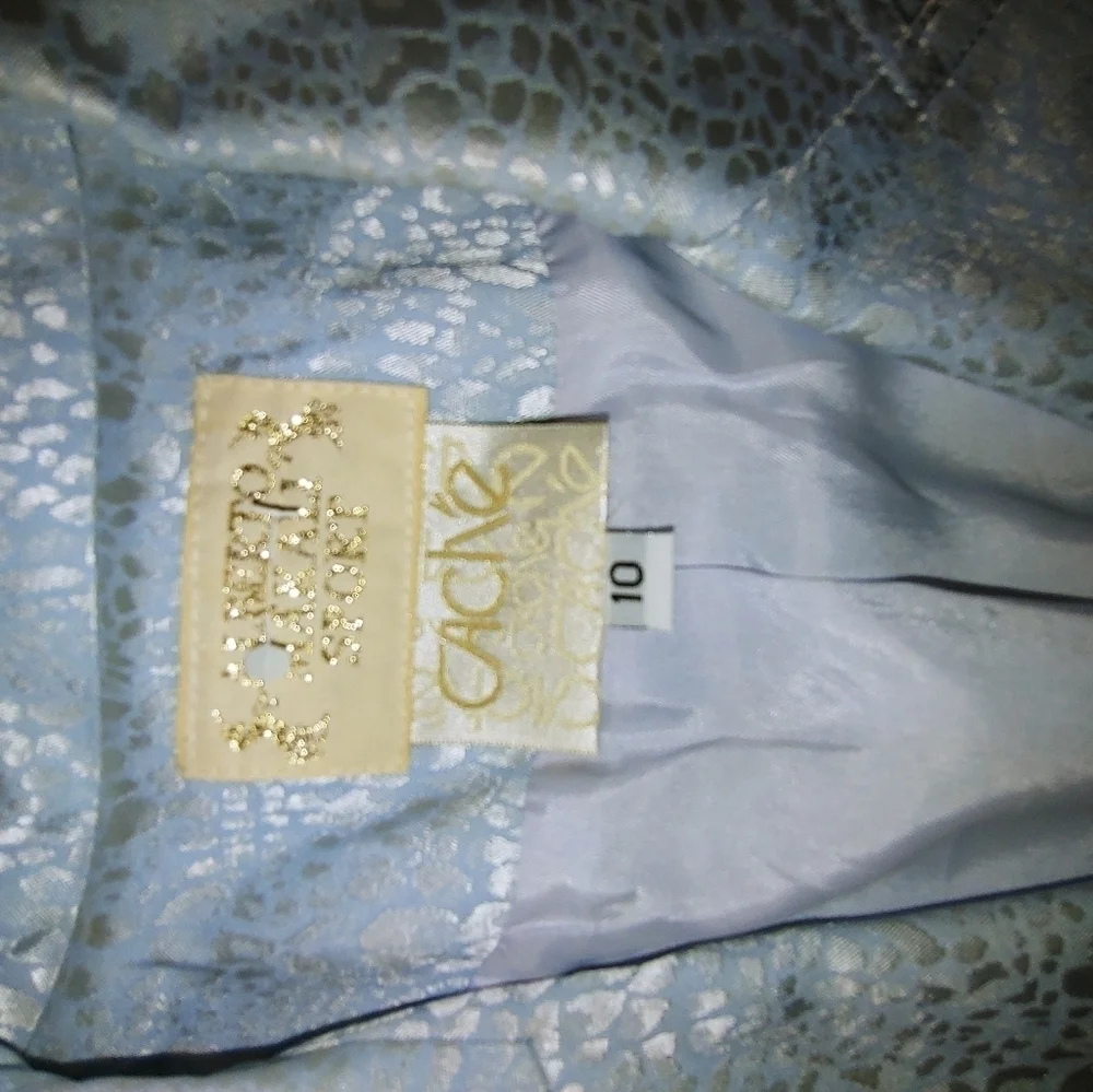 Vintage Alberto Makali Skirt Set Metallic Animal Print Jacket 10 Skirt 6